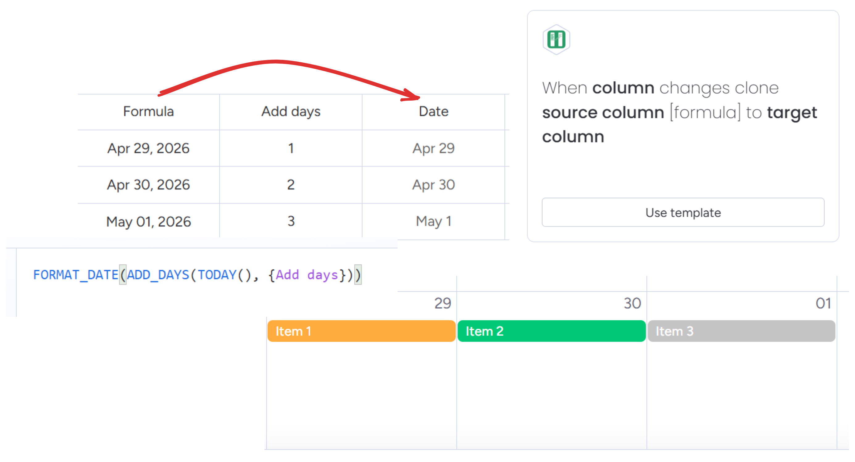 Formula date copied to a real Date column, now visible in calendar
