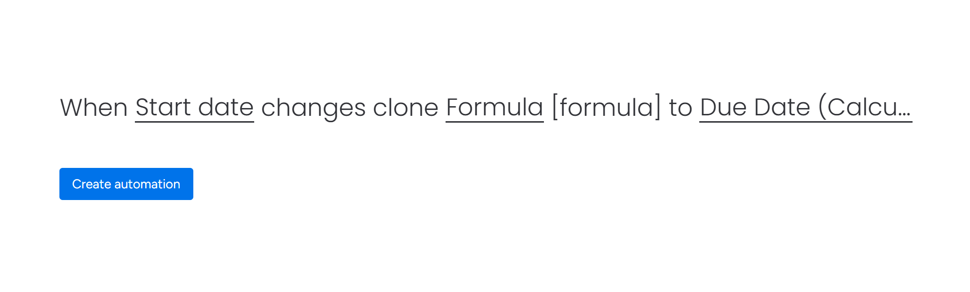 Configuring the automation with source formula and target date column